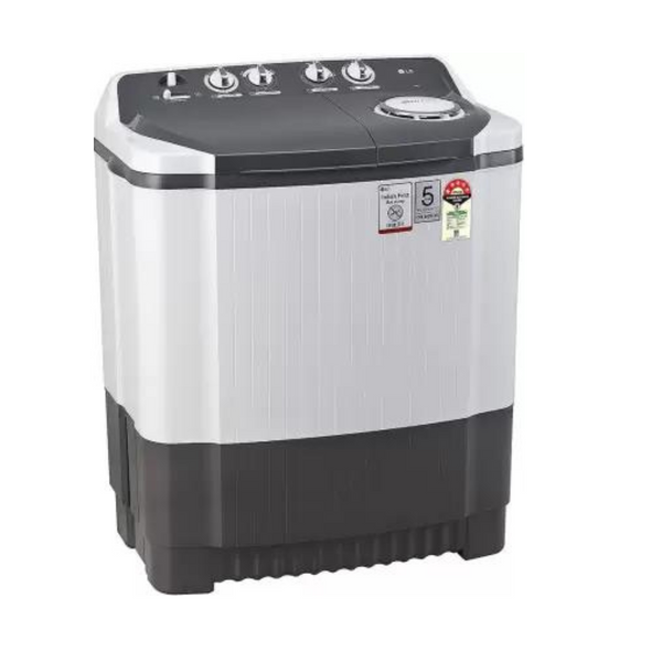 LG 7 kg 5 Star with Wind Jet Dry, Collar Scrubber and Rust Free Plastic Base Semi Automatic Top Load Washing Machine Grey, White  (P7020NGAZ)